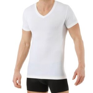 Albert Kreuz Men's Sz S Cool Climate V-Neck Short Sleeve Undershirt in White